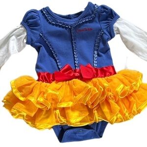 Disney Baby Snow White Onesie w/ Ballerina Mesh & Ribbon Attached Skirt 6 months